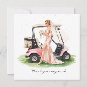 Carte De Remerciements Enterrement de vie de jeune fille golf sur terrain