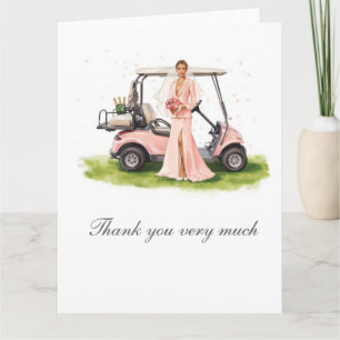 Carte De Remerciements Enterrement de vie de jeune fille golf sur terrain