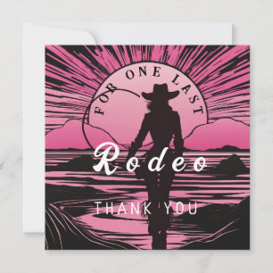 Carte De Remerciements Enterrement de vie de jeune fille One Last Rodeo