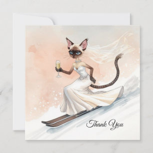 Carte De Remerciements Enterrement de vie de jeune fille Ski pour les amo