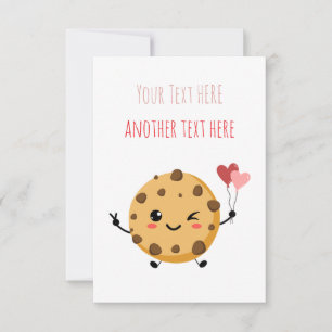 Carte De Remerciements Entièrement Personnalisable Grand Cookie Vertical