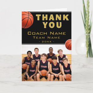 Carte De Remerciements Entraîneur de Basketball Nom de l'Équipe Photo