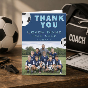 Carte De Remerciements Entraîneur de Football Équipe Photo
