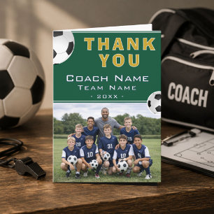 Carte De Remerciements Entraîneur de Football Équipe Photo