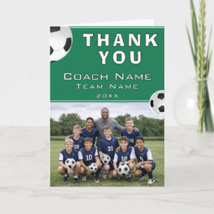 Carte De Remerciements Entraîneur de Football Équipe Photo