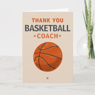 Carte De Remerciements Entraîneur de Joueur d'Équipe de Basket-ball Moder