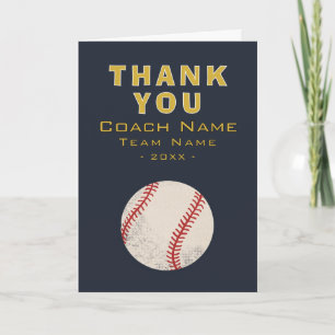 Carte De Remerciements Entraîneur de l'équipe de baseball