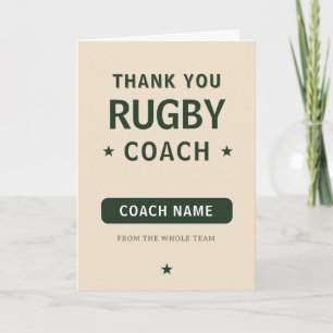 Carte De Remerciements Entraîneur d'une équipe de rugby moderne