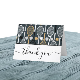 Carte De Remerciements Entraîneur Joueur De Tennis Gratitude Élégante Cal