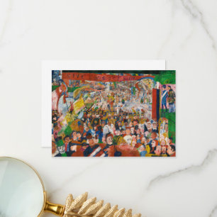 Carte De Remerciements Entrée du Christ à Bruxelles en 1889 par J. Ensor