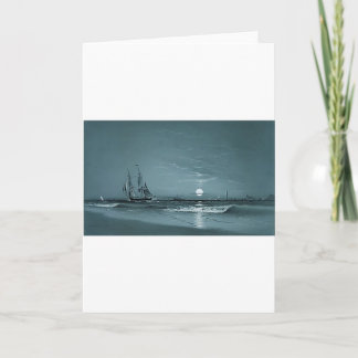 Carte De Remerciements Entrée du port au clair de lune de Marcus Larson-1