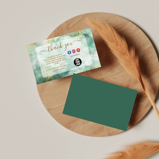 Carte De Remerciements Entreprise de marbre vert de luxe (Créateur téléchargé)