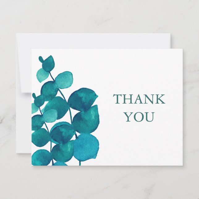 Carte De Remerciements Entreprise Eucalyptus (Devant)