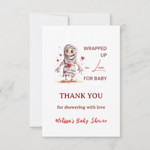 Carte De Remerciements Enveloppé d'amour Mummy Halloween Baby Shower