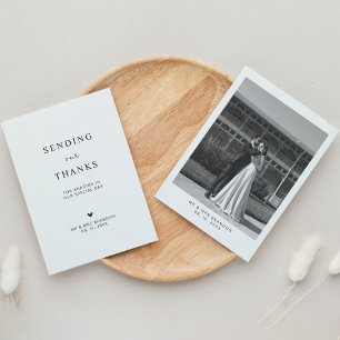 Carte De Remerciements Envoyer nos remerciements Mariage photo simple