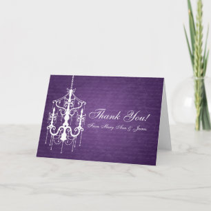 Carte De Remerciements Épouser le pourpre de lustre de "Merci"