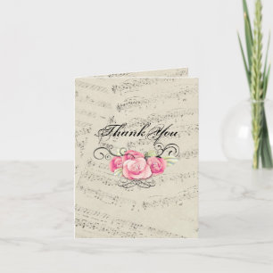 Carte De Remerciements Épouser romantique moderne de notes de musique