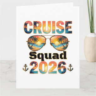 Carte De Remerciements Équipe de croisière 2026 - Coucher de soleil rétro