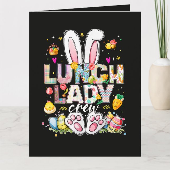 Carte De Remerciements Équipe de dame du déjeuner Lapin drôle (Devant)