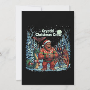 Carte De Remerciements Équipe de Noël drôle de cryptide Bigfoot, Mothma