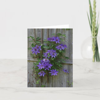 Carte De Remerciements Escalade Clematis sur la clôture