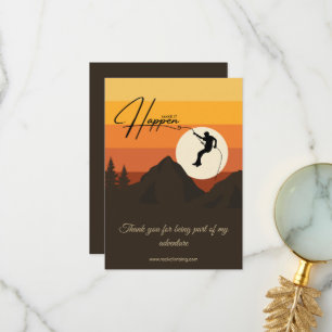 Carte de remerciements Escalade Mountain Sunset Ro