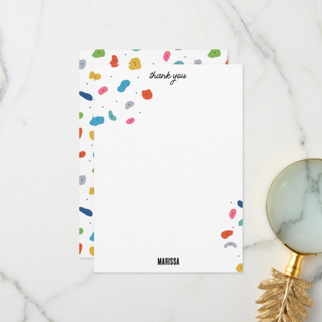 Carte De Remerciements Escalade Roche Cute Kids Colorée (Devant/Arrière en situation)