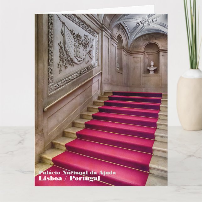 Carte De Remerciements Escalier Noble. Palais national d'Ajuda, Lisbonne. (Devant)