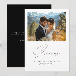 Carte De Remerciements Espagnol Gracias Elegant Mariage de calligraphie