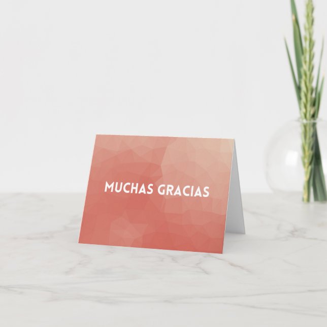 Carte de remerciements espagnol - Muchas Gracias (Devant)