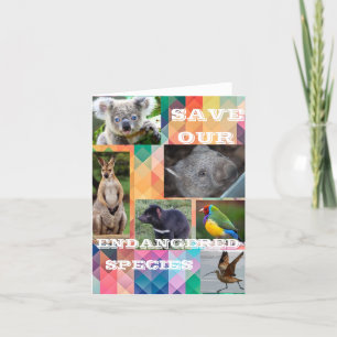 Carte De Remerciements Espèces australiennes en voie de disparition