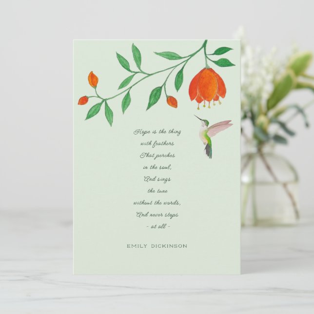 Carte De Remerciements Espoir de colibri (Debout devant)