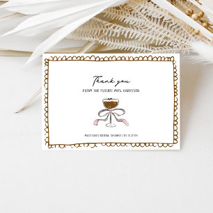 Carte De Remerciements Espresso Martini Fête de Mariage Dessinée à la Mai
