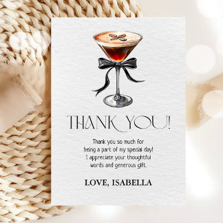 Carte De Remerciements Espresso Martini Tini Bit Older Birthday Party