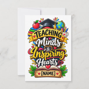 Carte De Remerciements Esprits d'enseignement et cœurs inspirants Inspira