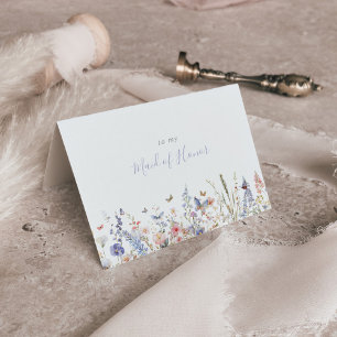 Carte De Remerciements Été Fleurs Sauvages Multicolores Mariage 