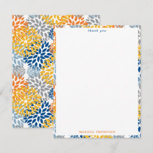 Carte De Remerciements Été Floral Abstrait Couleurs vives Motif