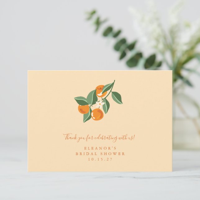 Carte De Remerciements Été Vintage Oranges Bohème Mariage sur mesure   (Debout devant)