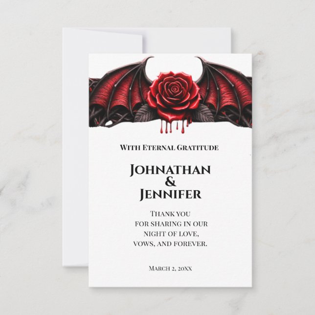 Carte De Remerciements Eternal Night Gothic Vampire Wedding Dark Romance  (Devant)