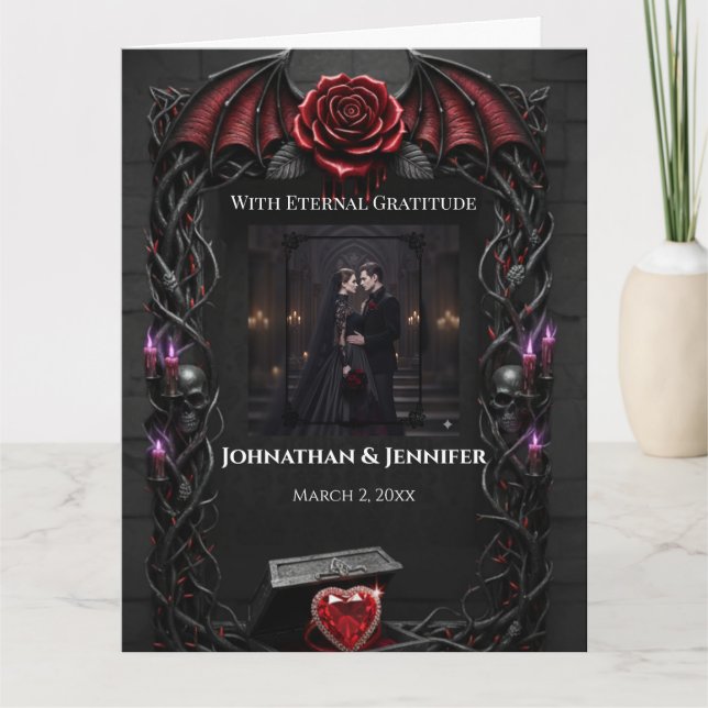 Carte De Remerciements Eternal Night Gothic Vampire Wedding Dark Romance  (Devant)