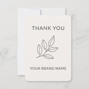 Carte De Remerciements Étiquette botanique minimaliste artisanale faite à