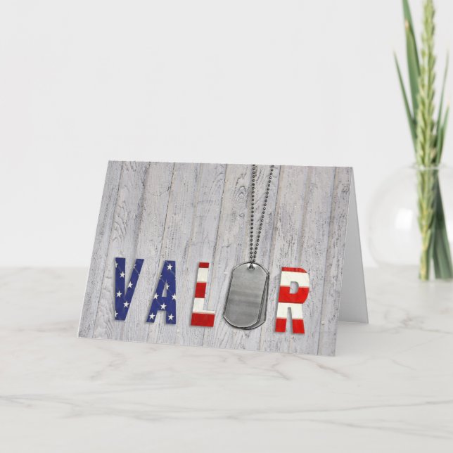 Carte De Remerciements Étiquettes de chien militaires de bravoure (Devant)