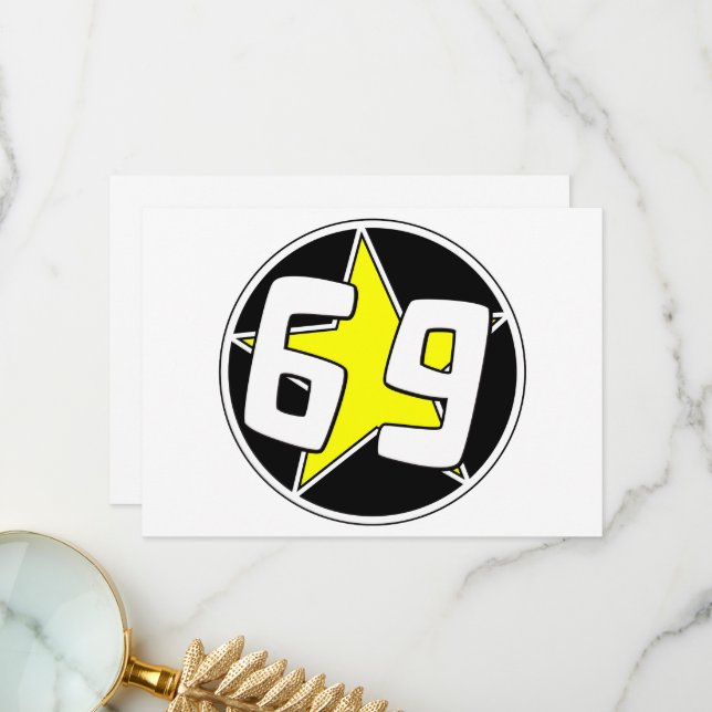 Carte De Remerciements Étoile jaune 69 (Devant/Arrière en situation)