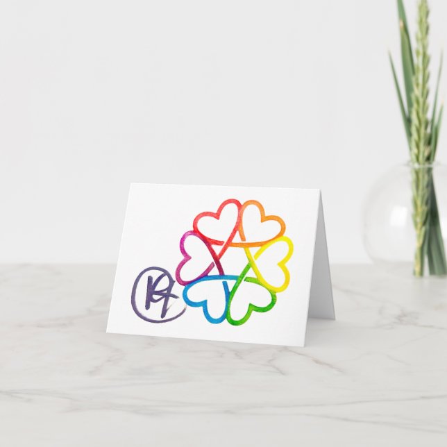 Carte De Remerciements Étoile juive des Coeurs Art (Devant)