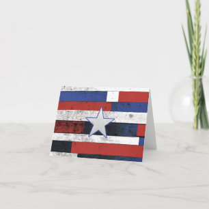 Carte De Remerciements Étoile patriotique sur planches en bois