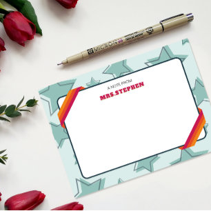 Carte De Remerciements Étoile Professeur personnalisé fin de l'année Note