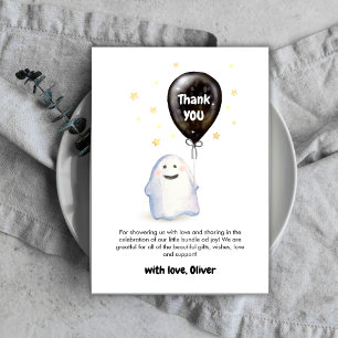 Carte De Remerciements Étoiles Whimsical Petit Boo Baby shower Balloon
