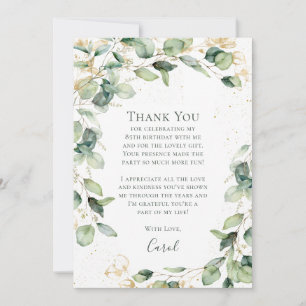 Carte De Remerciements Eucalyptus 85e anniversaire