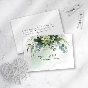Carte De Remerciements Eucalyptus Aquarelle Chic Enterrement de Vie de Je