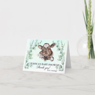 Carte De Remerciements Eucalyptus Baby shower de veau de vache